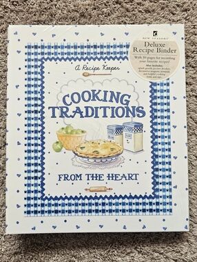 Deluxe Recipe Binder COOKING Traditions From the Heart cottage blue farmhouse